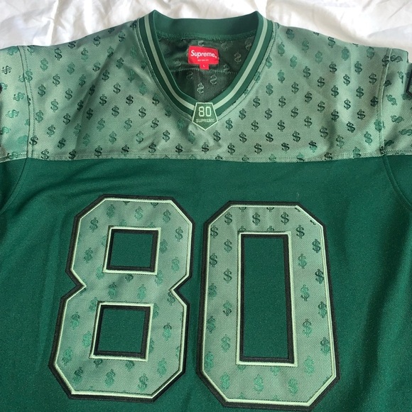 Supreme green monogram football jersey new with bag size Large - Picture 3 of 10